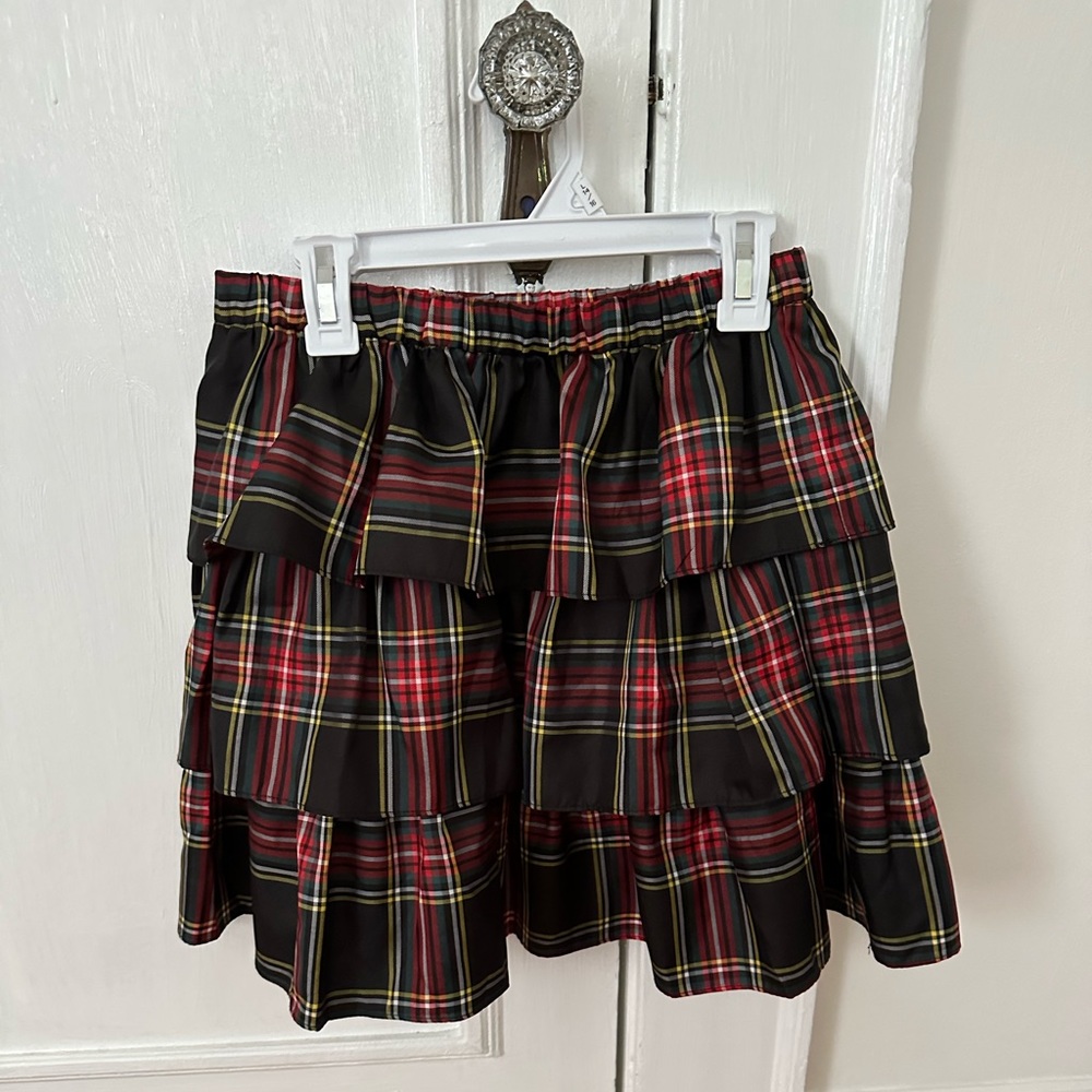 NWT: Crewcuts Tartan Ruffled tiered skirt size XL